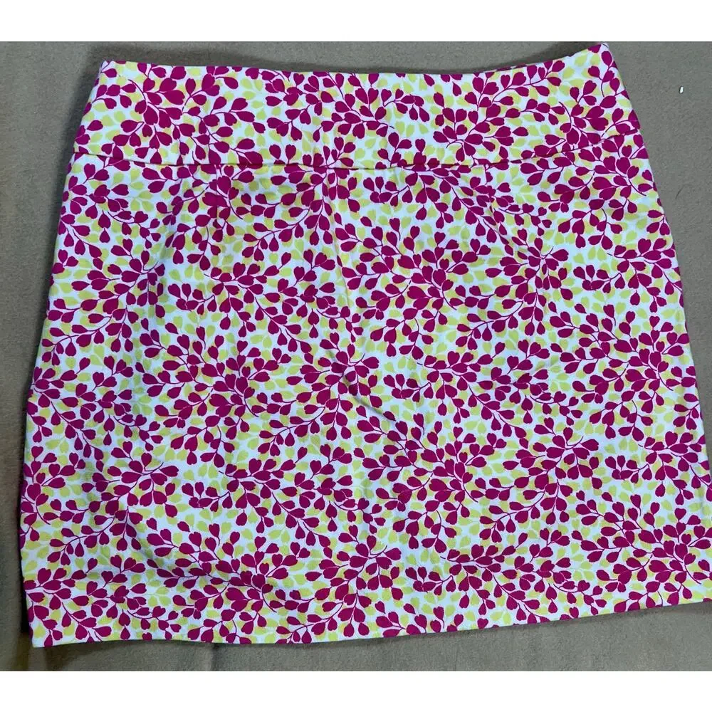 J. Crew Mini‎ Skirt Y2K Cottagecore Floral Coquette Pink Green Womens Size 8